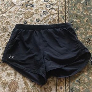 All black Under Armor shorts